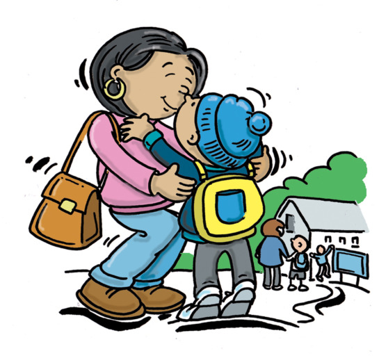 parent with child at school